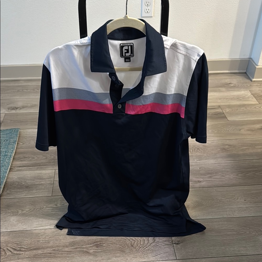 FootJoy Blue and White Polo Shirt for Golf